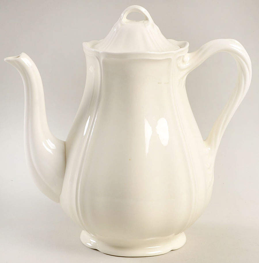 Queen's Plain Coffee Pot & Lid by Wedgwood-1