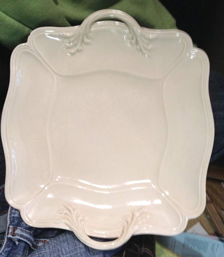 Queen's Plain Square Handled Cake Plate by Wedgwood-1