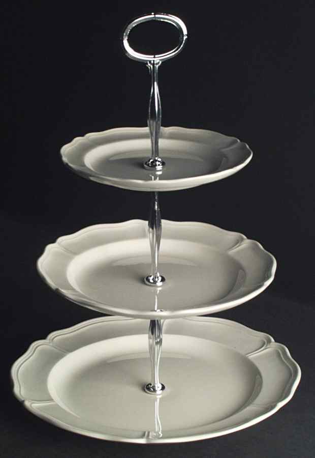 Queen's Plain 13 7/8"-14 1/4" 3-Tiered Serving Tray(DP,SP,BB) HC by Wedgwood-1