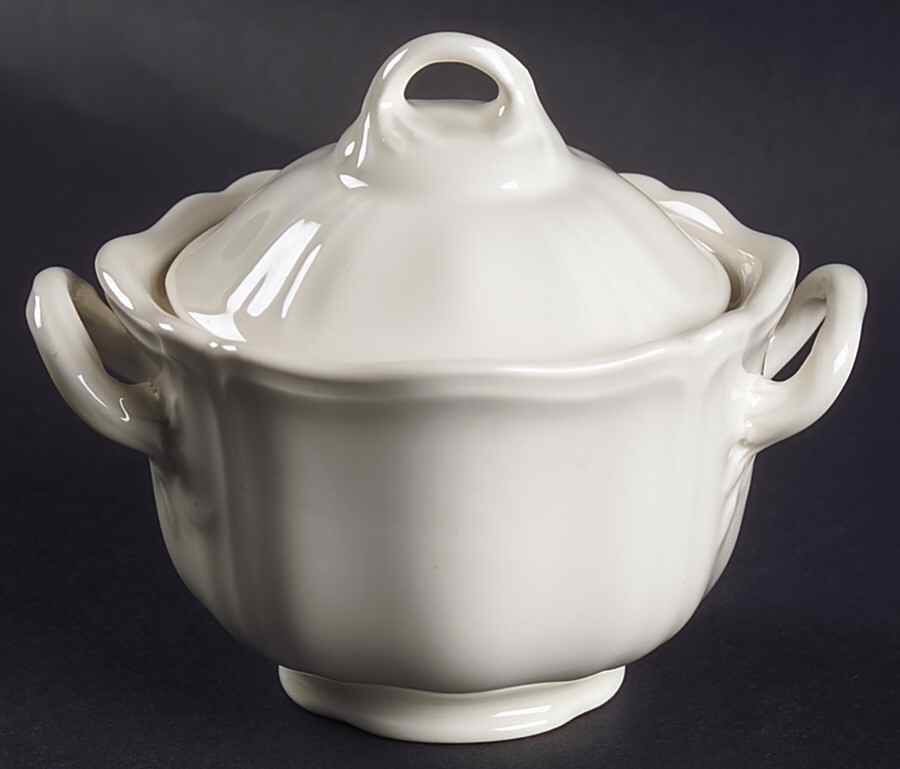 Queen's Plain Mini Sugar Bowl & Lid by Wedgwood-1