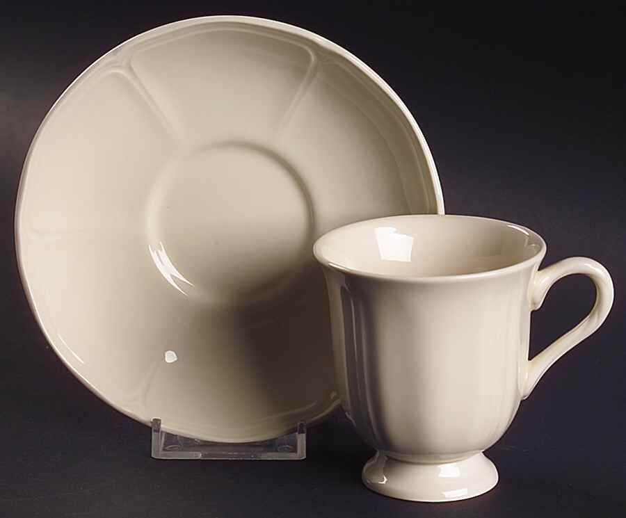 Queen's Plain Footed Cup & Saucer Set by Wedgwood-1