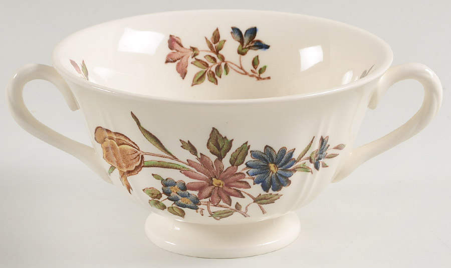 Queens Sprays Footed Cream Soup Bowl by Wedgwood-1