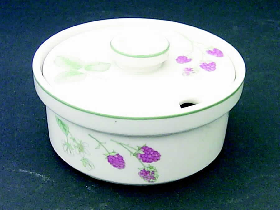 Raspberry Cane Sugar Bowl & Lid by Wedgwood-1
