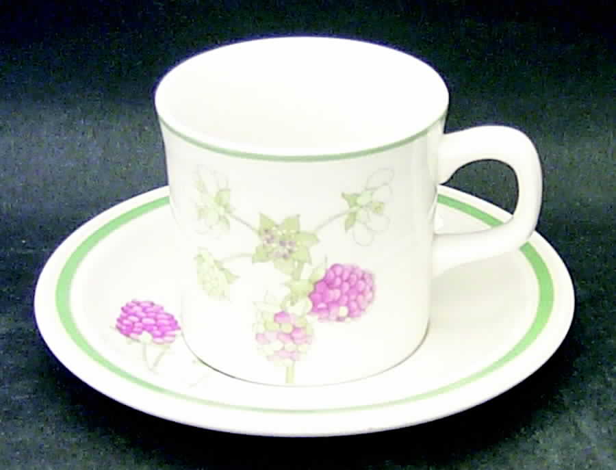 Raspberry Cane Flat Demitasse Cup & Saucer Set by Wedgwood-1
