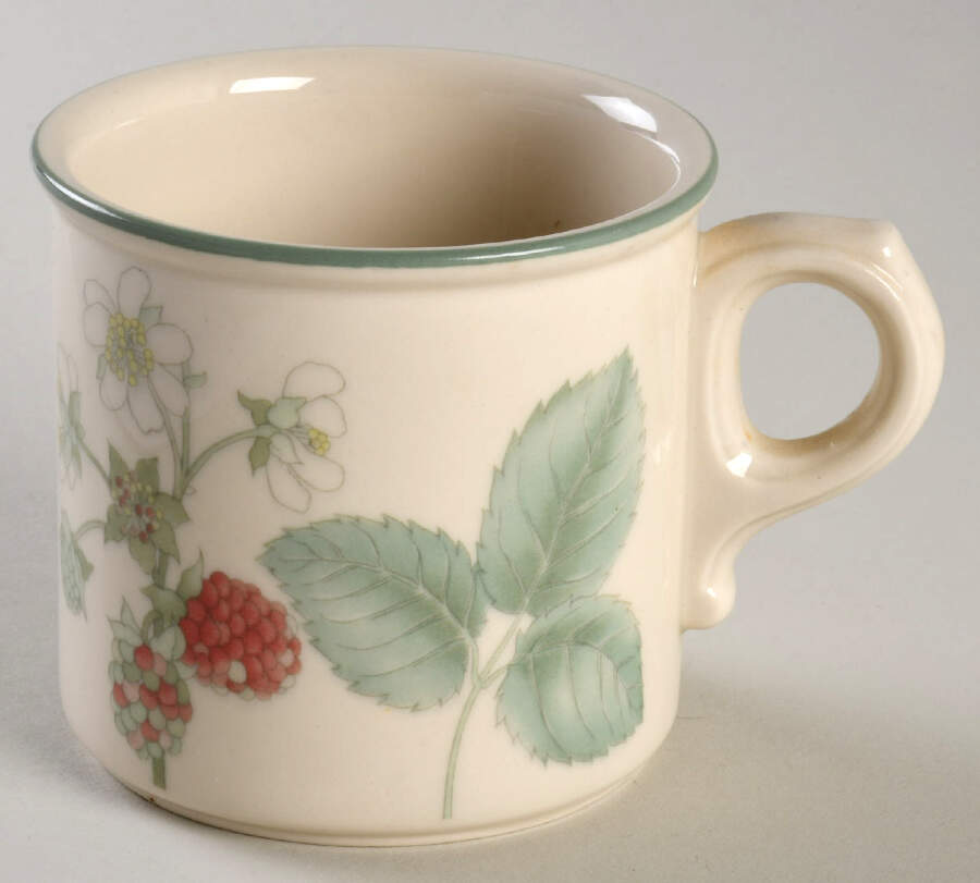 Raspberry Cane (Green Band Off Edge) Flat Cup by Wedgwood-1