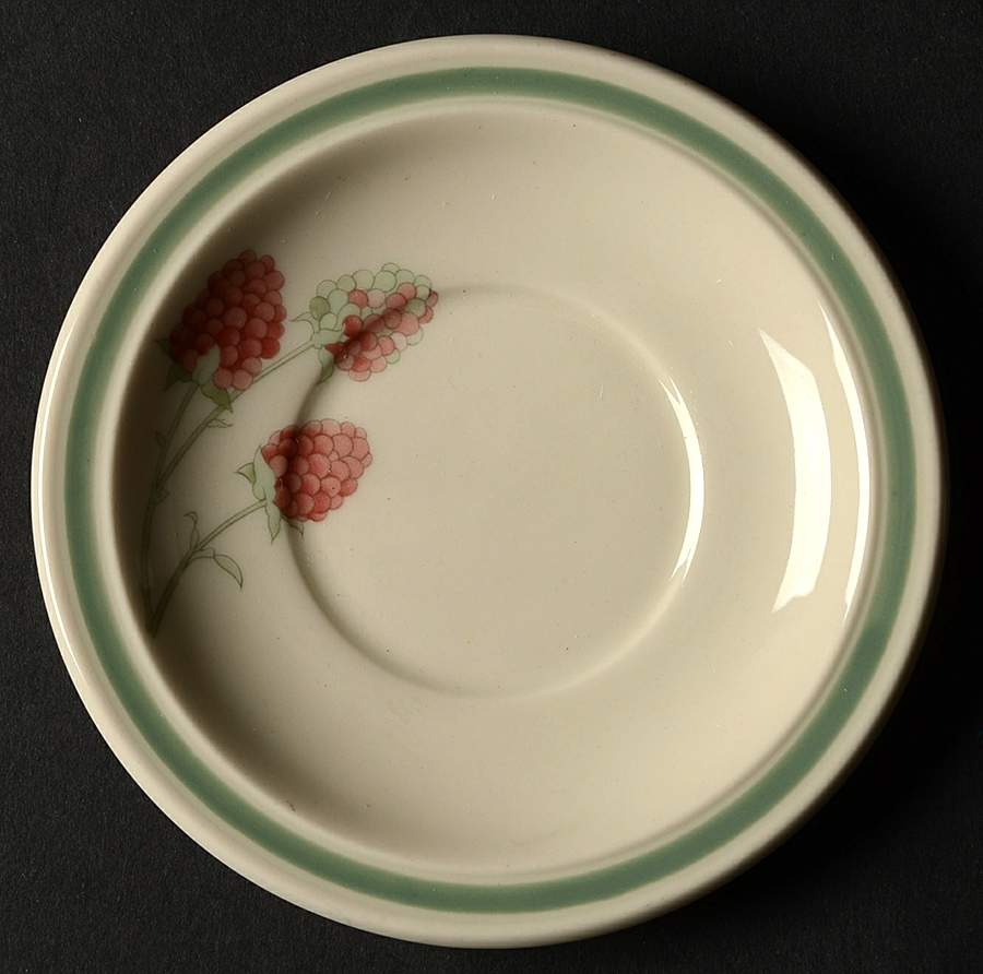 Raspberry Cane (Green Band Off Edge) Saucer for Demitasse Cup by Wedgwood-1