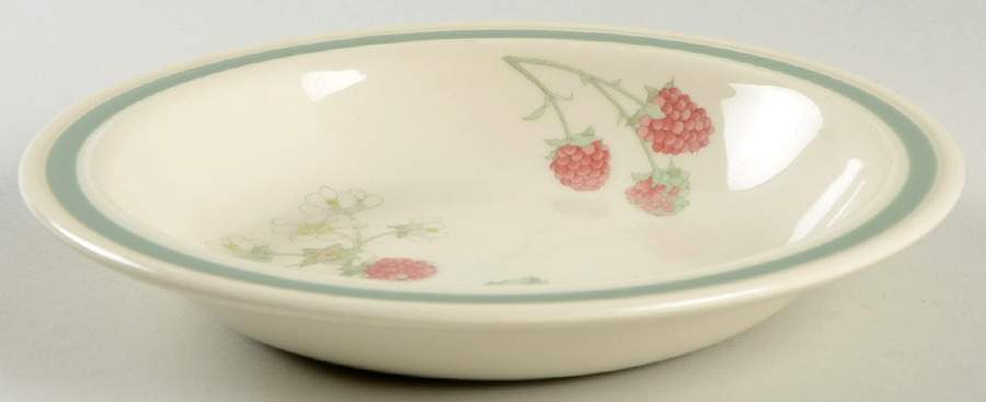 Raspberry Cane (Green Band Off Edge) Rim Soup Bowl by Wedgwood-1
