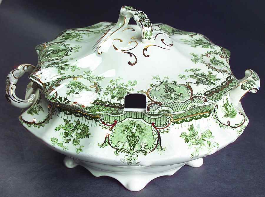Raleigh Green (Gold Accent) Tureen &  Lid by Wedgwood-1