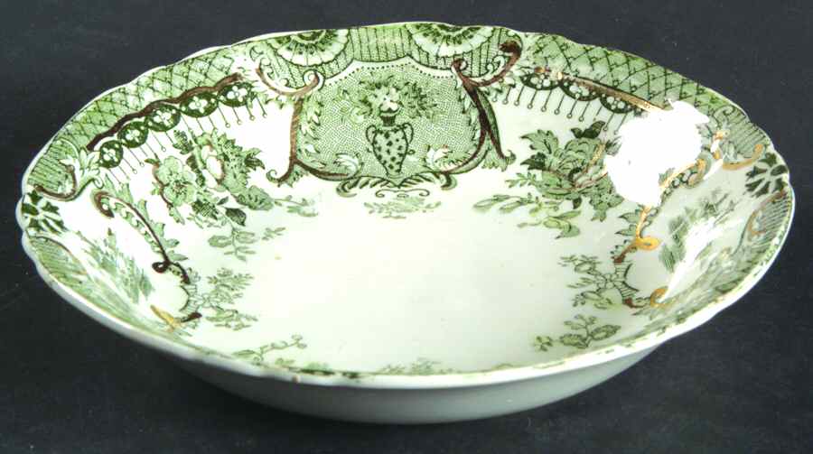 Raleigh Green (Gold Accent) Fruit/Dessert (Sauce) Bowl by Wedgwood-1