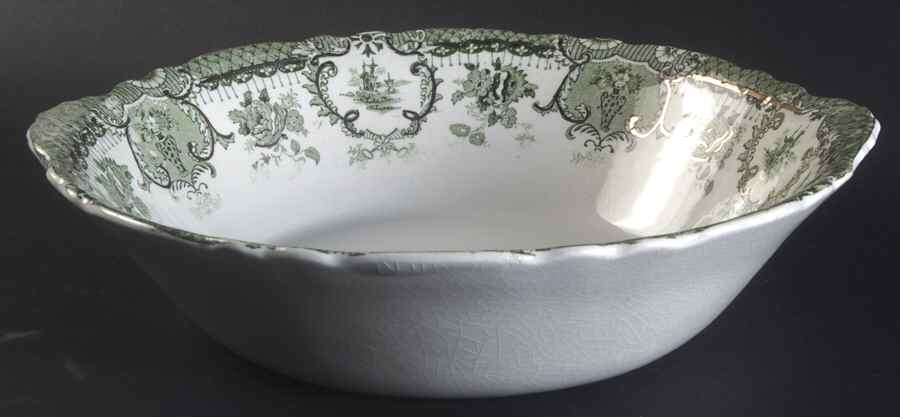 Raleigh Green (Gold Accent) 11" Round Vegetable Bowl by Wedgwood-1