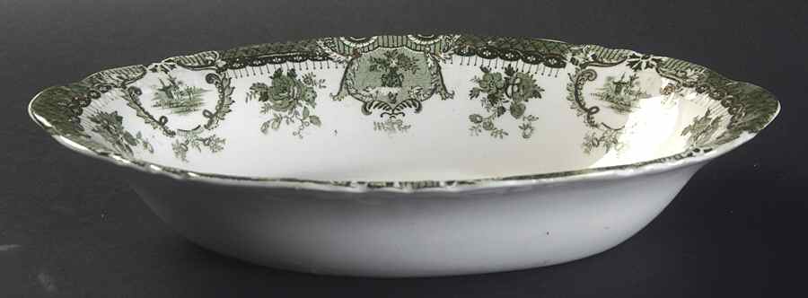 Raleigh Green (Gold Accent) 10" Oval Vegetable Bowl by Wedgwood-1