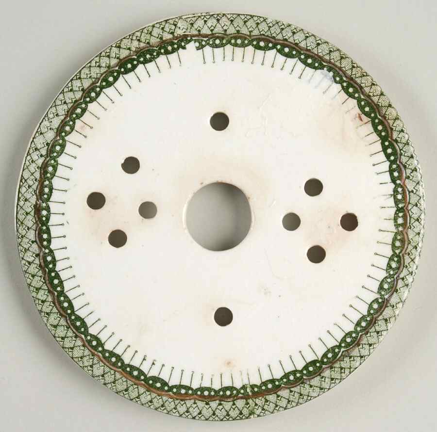 Raleigh Green (Gold Accent) Strainer for Round Butter by Wedgwood-1