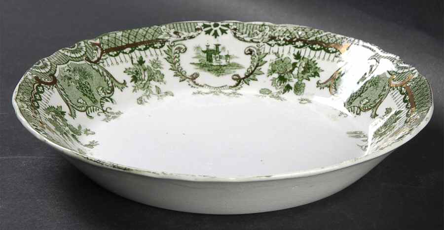 Raleigh Green (Gold Accent) Coupe Soup Bowl by Wedgwood-1
