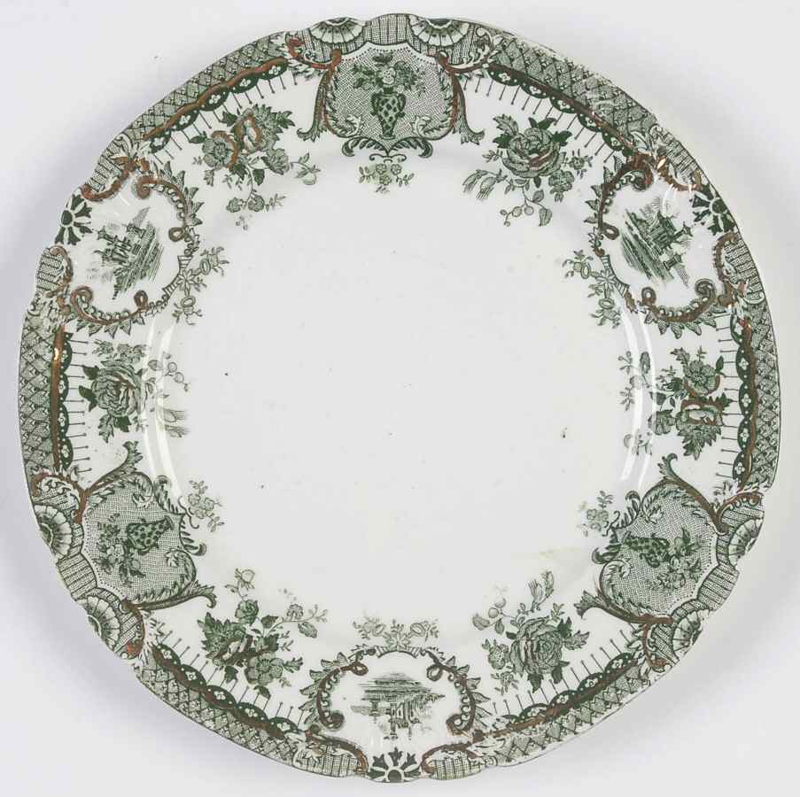 Raleigh Green (Gold Accent) Bread & Butter Plate by Wedgwood-1
