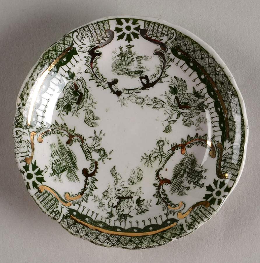 Raleigh Green (Gold Accent) Butter Pat by Wedgwood-1