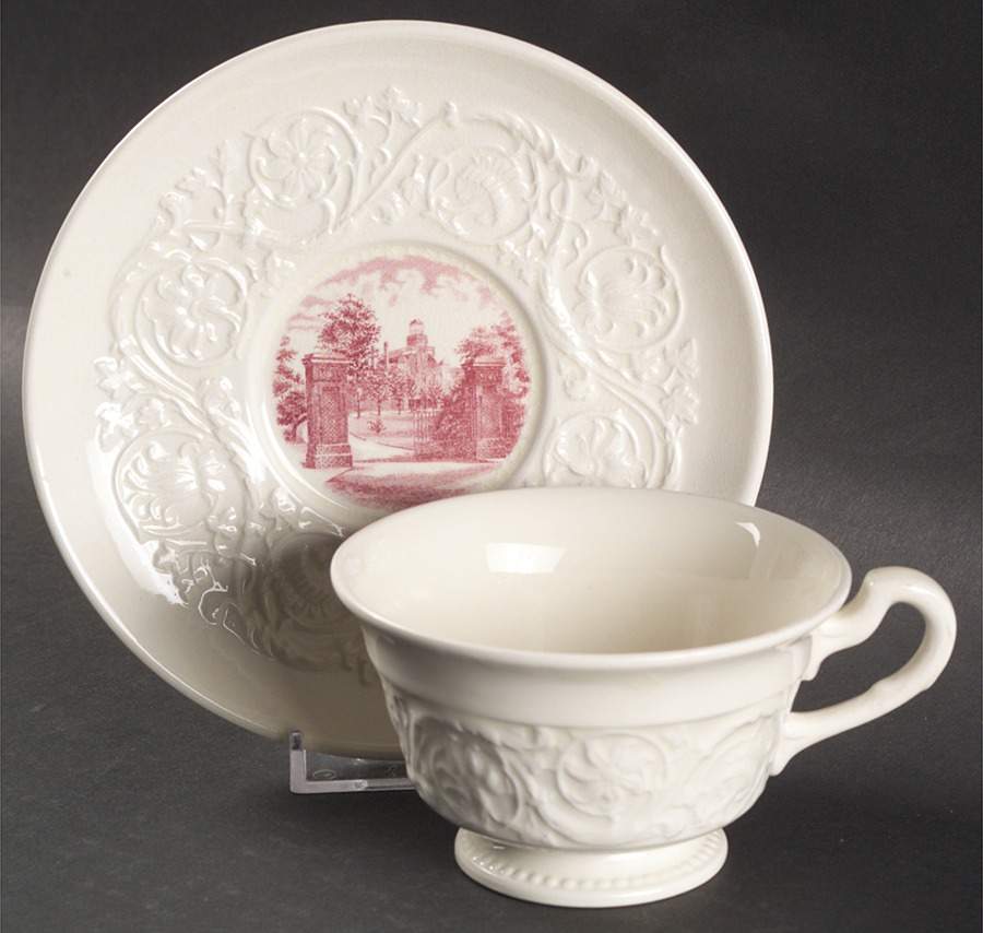 Randolph Macon Woman's College Mulberry Footed Cup & Saucer Set by Wedgwood-1