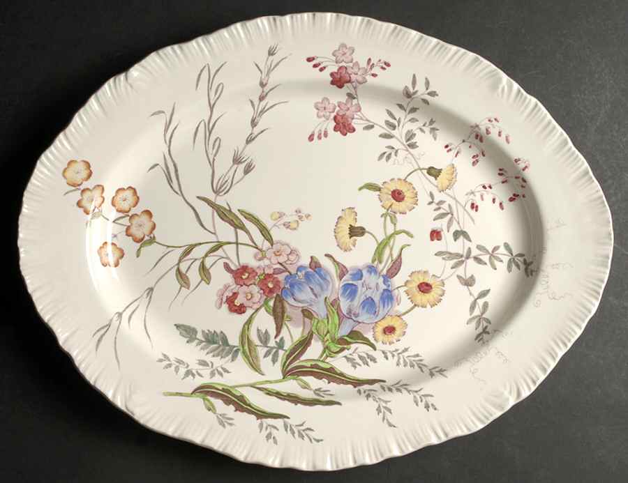 Ranunculus Multicolor 16" Oval Serving Platter by Wedgwood-1