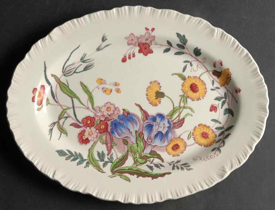 Ranunculus Multicolor 11" Oval Serving Platter by Wedgwood-1