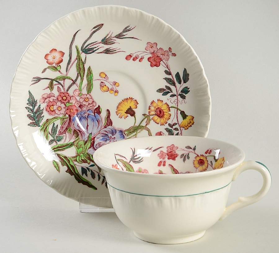 Ranunculus Multicolor Flat Cup & Saucer Set by Wedgwood-1