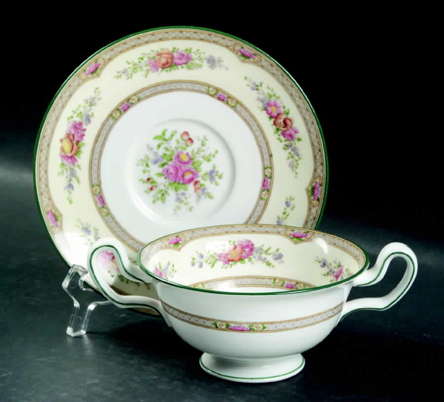Regent Footed Cream Soup Bowl & Saucer Set by Wedgwood-1