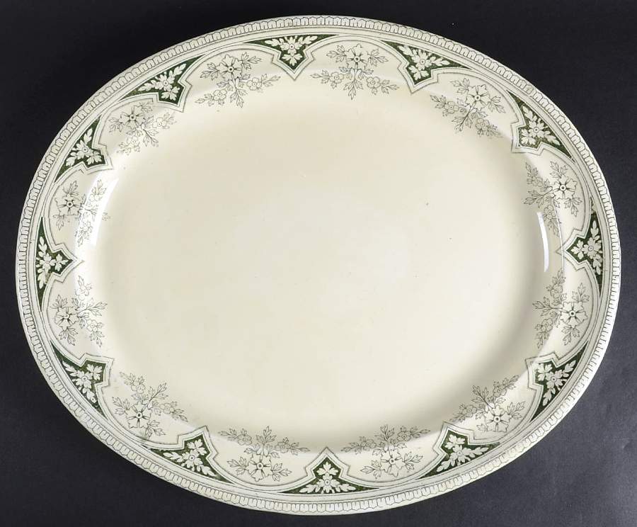 Renaissance Green 18" Oval Serving Platter by Wedgwood-1