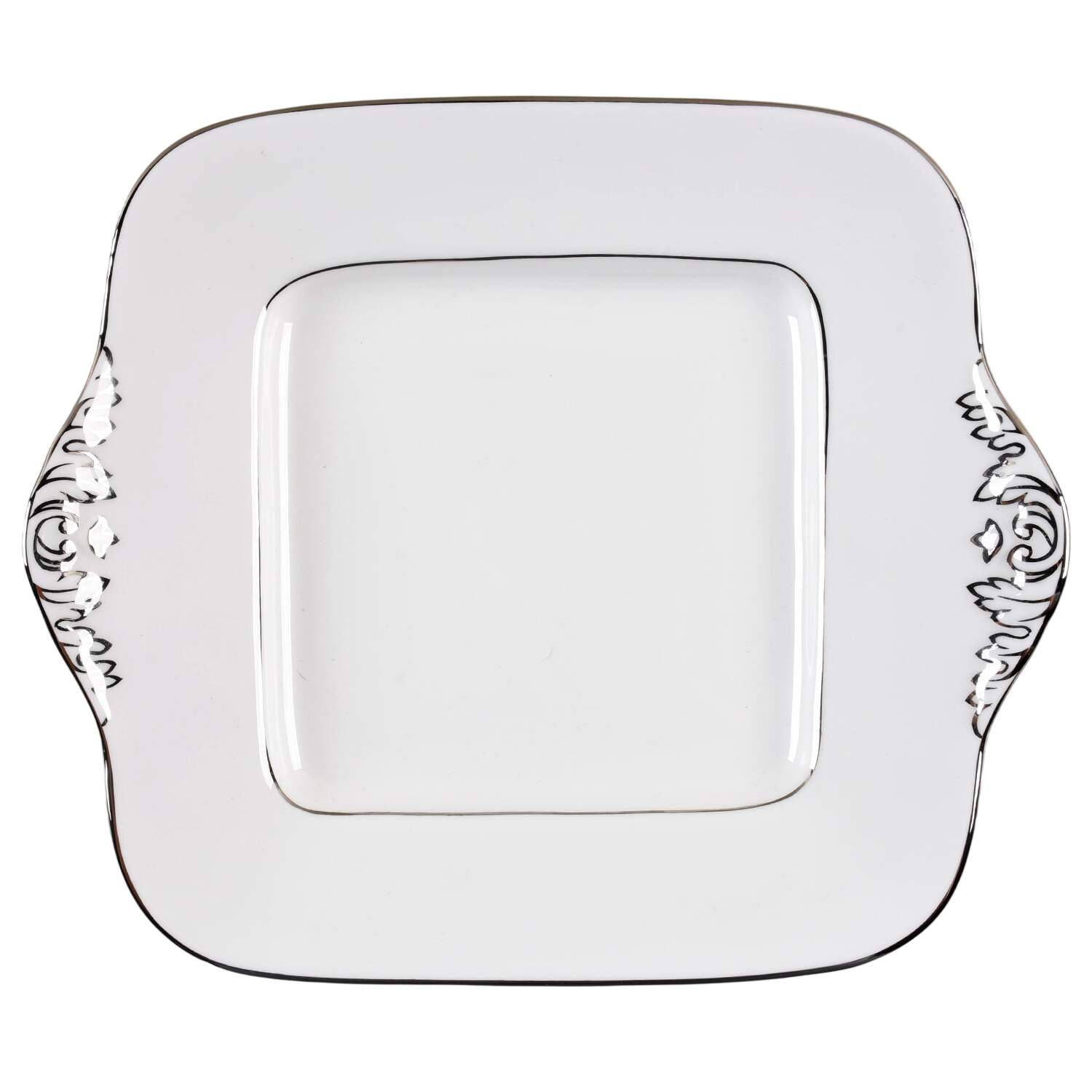 Regal Platinum Square Handled Cake Plate by Wedgwood-1