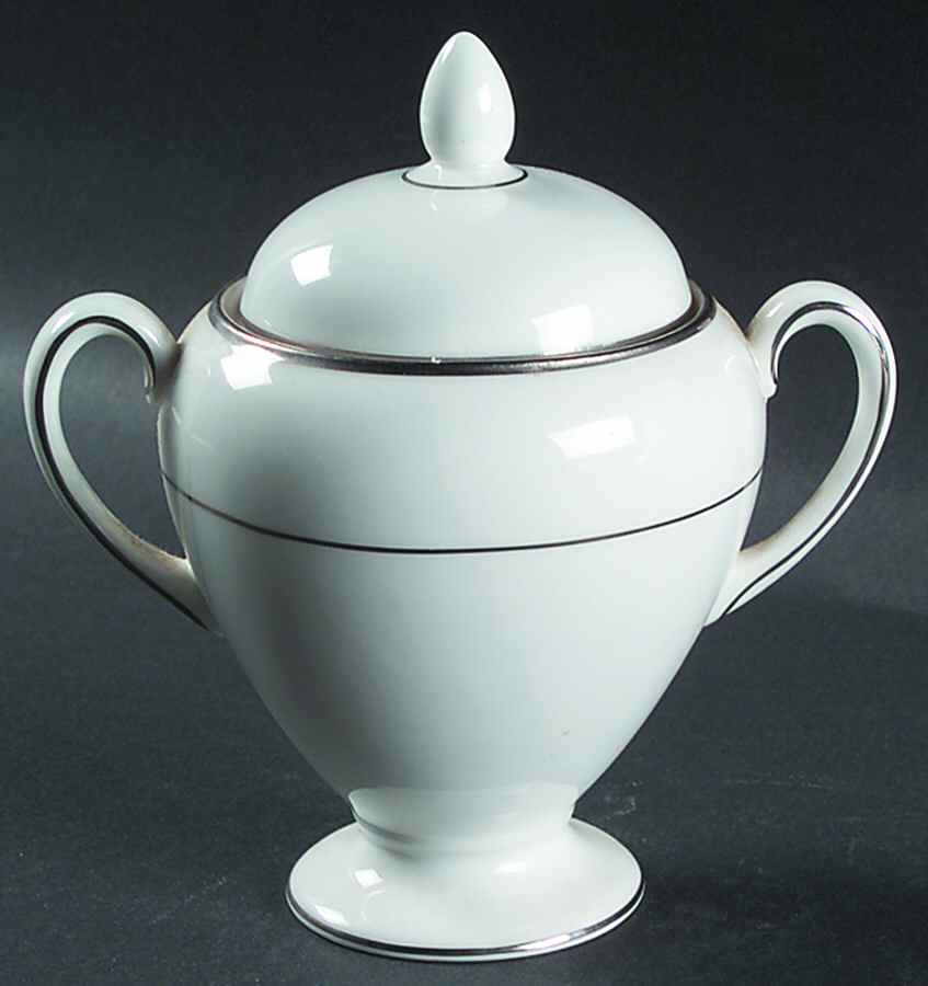 Regal Platinum Globe Shape Sugar Bowl & Lid by Wedgwood-1