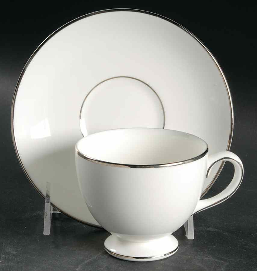 Regal Platinum Footed Cup & Saucer Set by Wedgwood-1