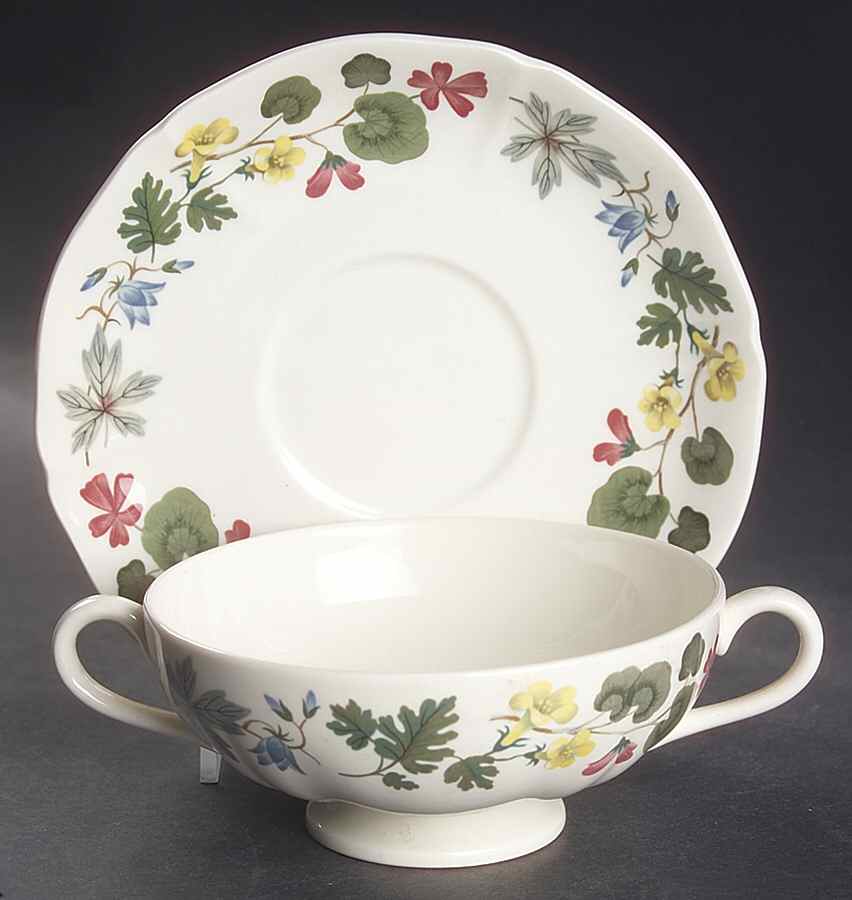 Richmond Footed Cream Soup Bowl & Saucer Set by Wedgwood-1