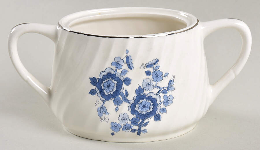 Royal Blue Sugar Bowl No Lid by Wedgwood-1