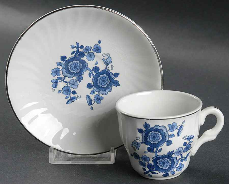 Royal Blue Flat Demitasse Cup & Saucer Set by Wedgwood-1