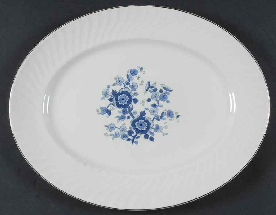 Royal Blue 14" Oval Serving Platter by Wedgwood-1