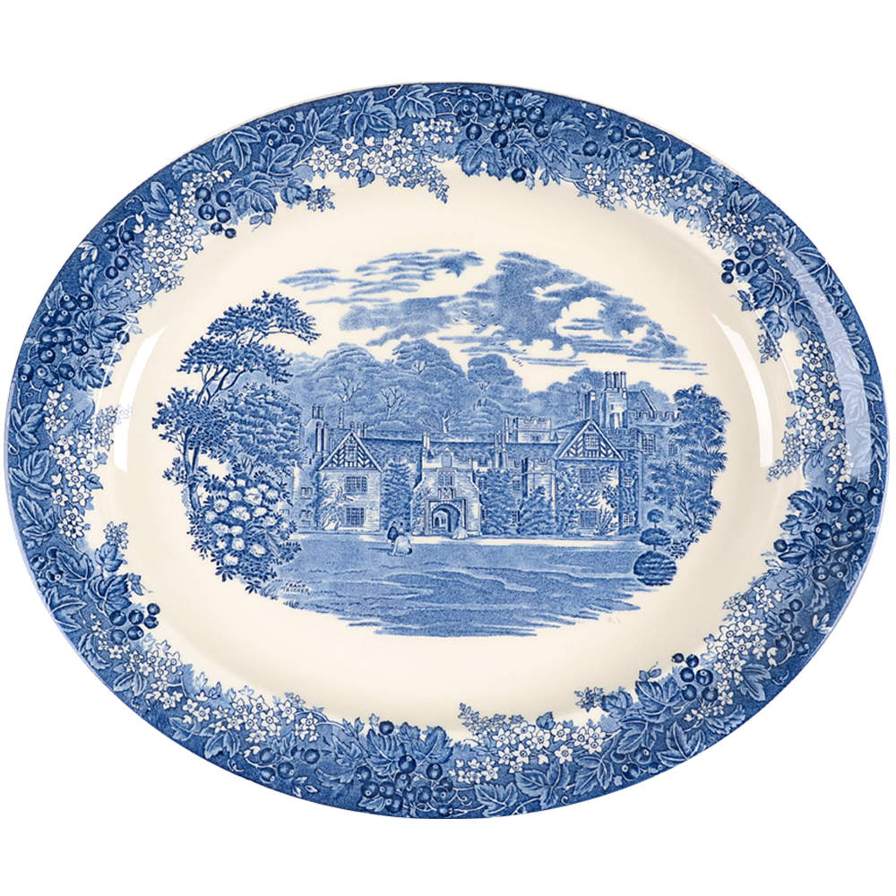 Romantic England Blue 16" Oval Serving Platter by Wedgwood-1