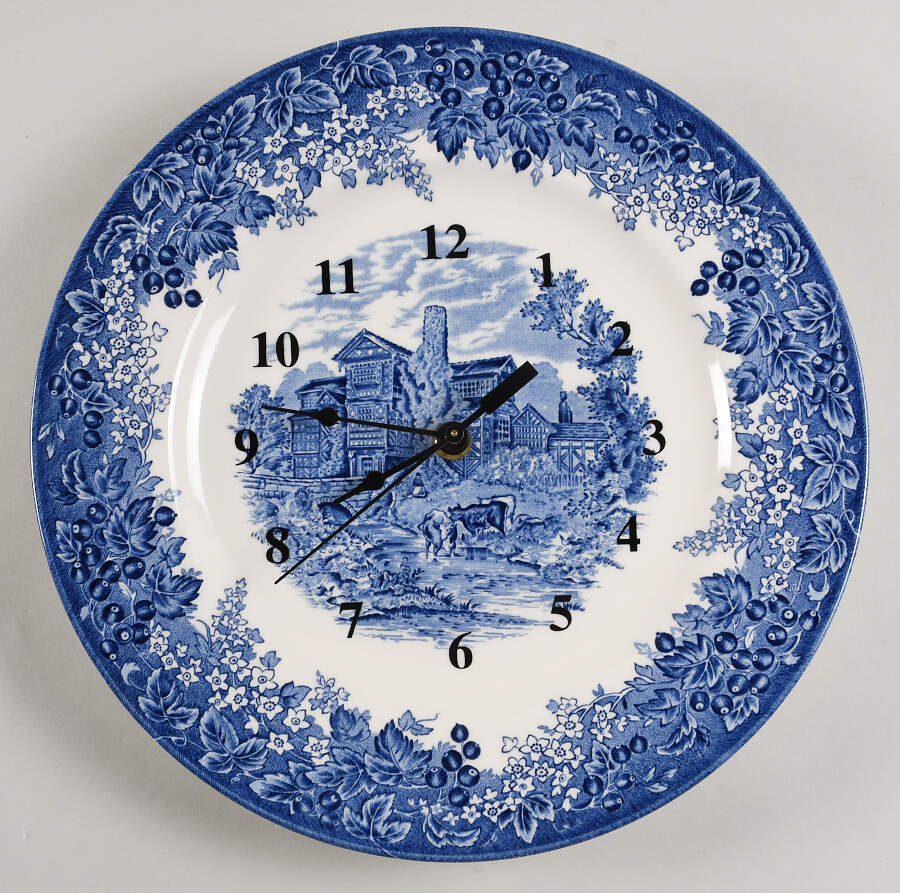 Romantic England Blue 1-2" depth  Clock Plate HC by Wedgwood-1