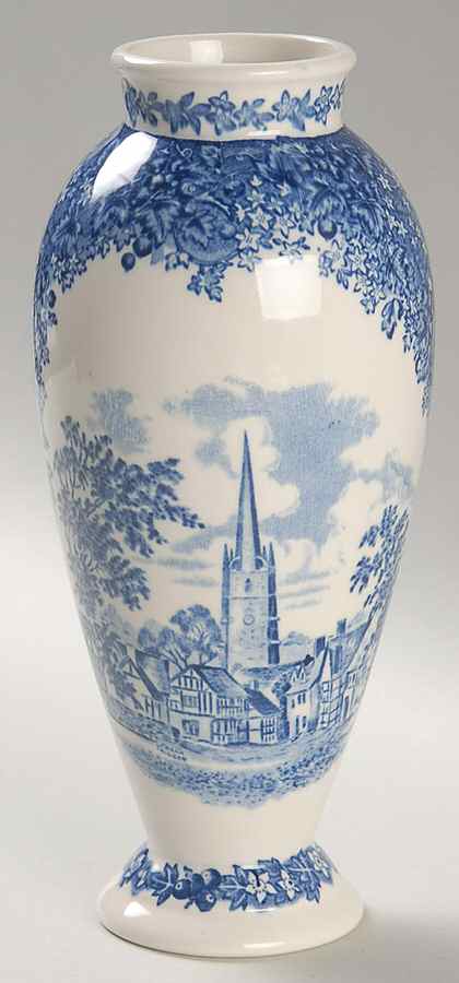 Romantic England Blue 7" Vase by Wedgwood-1