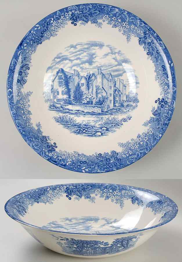 Romantic England Blue 12" Pasta Serving Bowl by Wedgwood-1