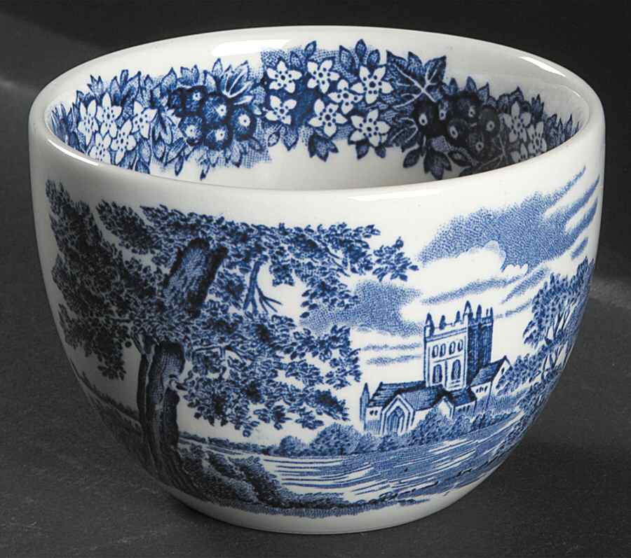 Romantic England Blue Open Rice/Sugar Bowl by Wedgwood-1