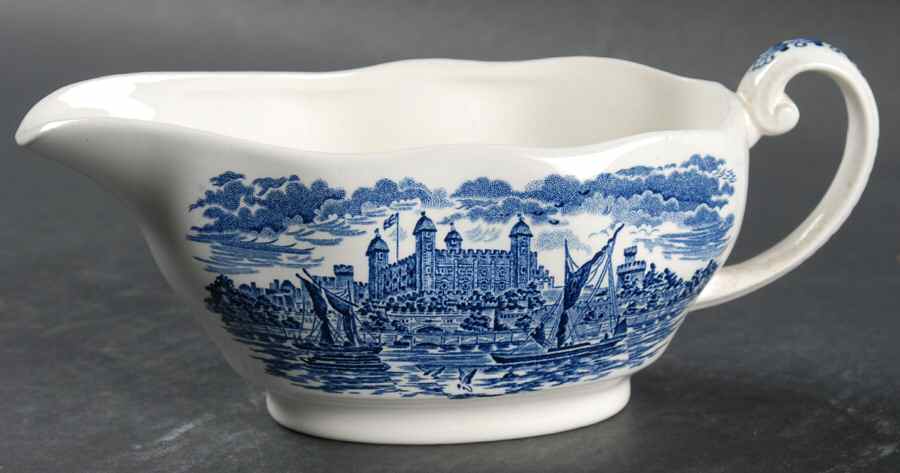 Royal Homes of Britain Blue Gravy Boat by Wedgwood-1