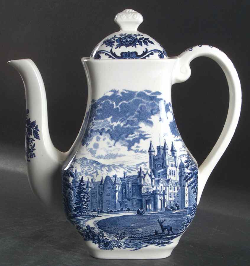 Royal Homes of Britain Blue Coffee Pot & Lid by Wedgwood-1