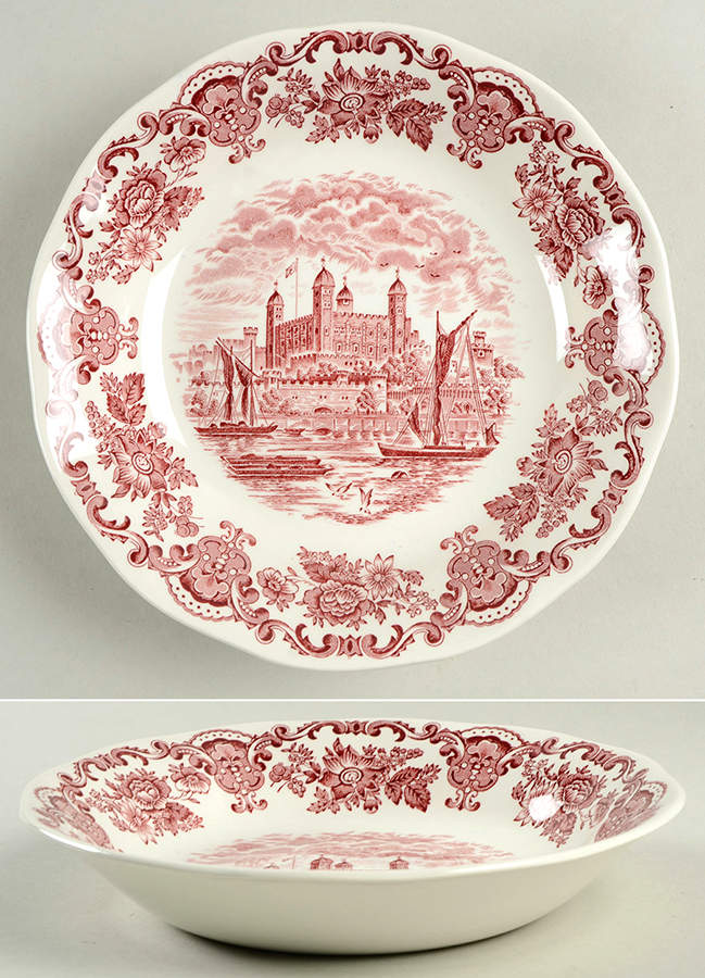 Royal Homes of Britain Pink Coupe Soup Bowl by Wedgwood-1