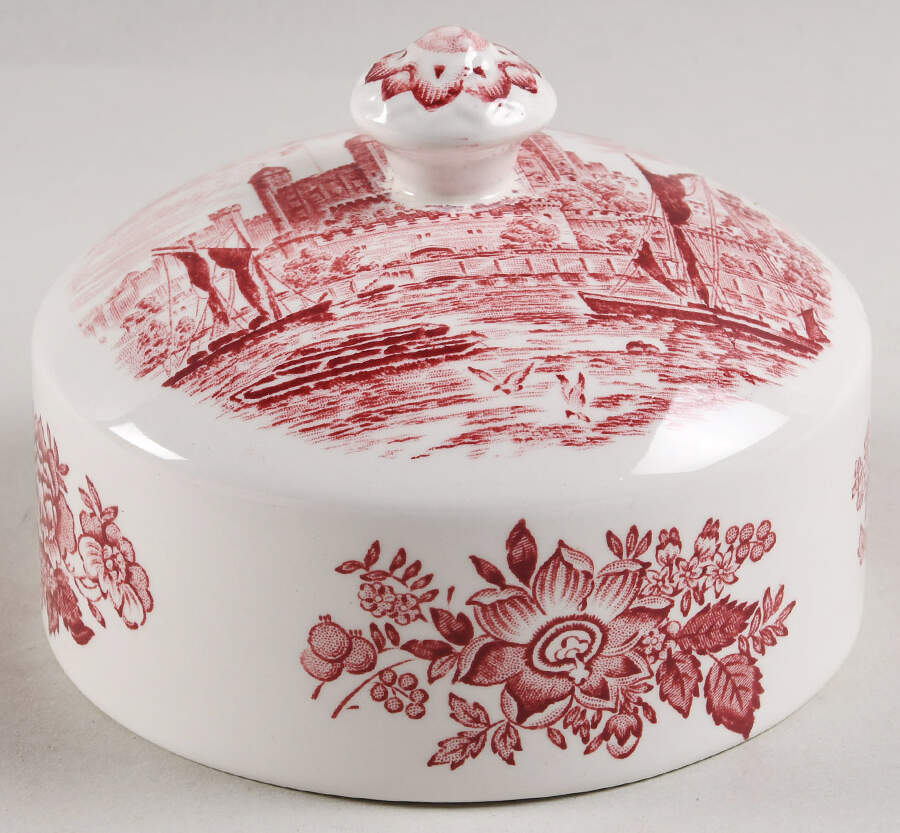 Royal Homes of Britain Pink Lid for Round Butter by Wedgwood-1