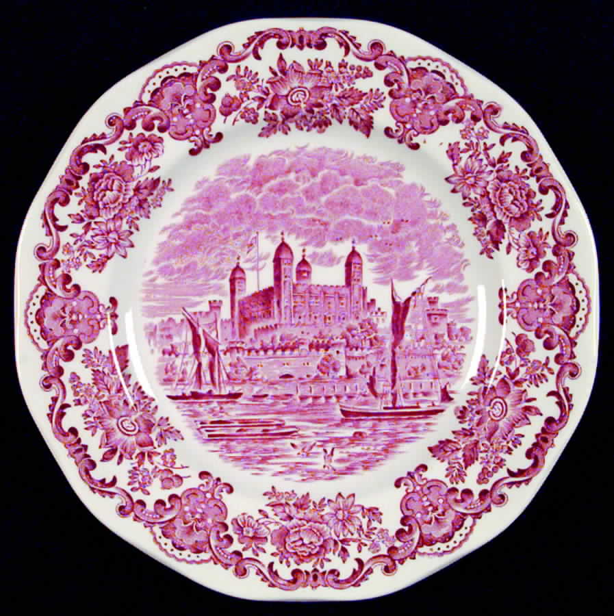 Royal Homes of Britain Pink Salad Plate by Wedgwood-1
