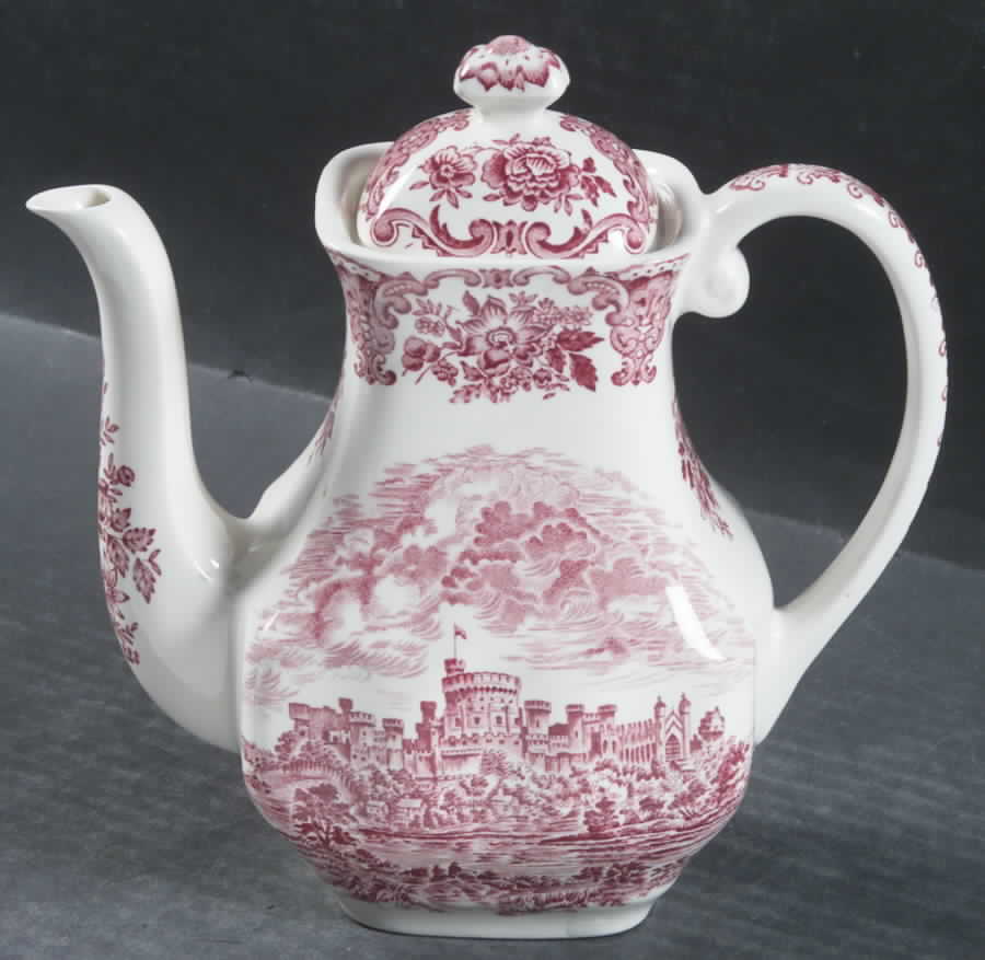 Royal Homes of Britain Pink Small Coffee Pot & Lid by Wedgwood-1