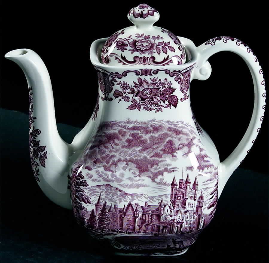 Royal Homes of Britain Pink Coffee Pot & Lid by Wedgwood-1