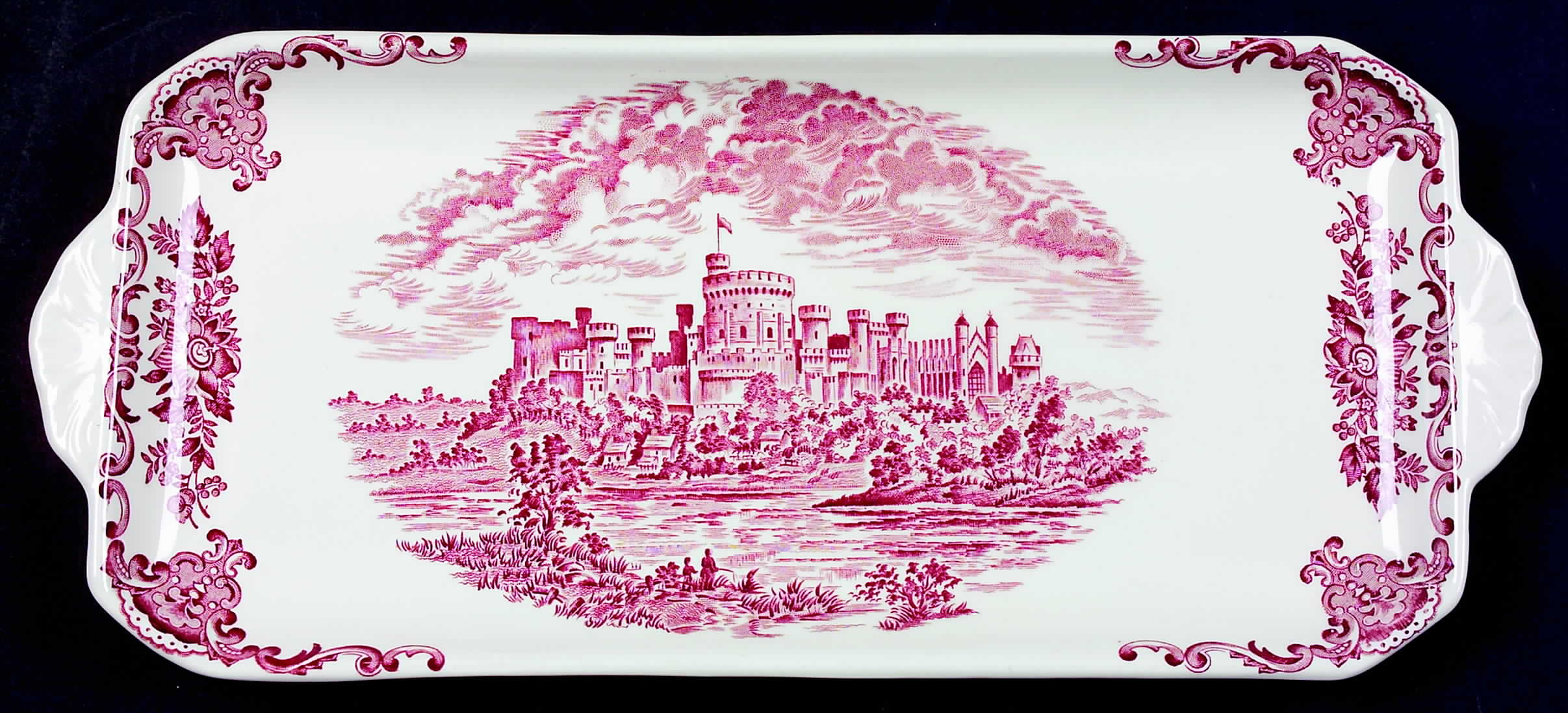 Royal Homes of Britain Pink Large Sandwich Tray by Wedgwood-1