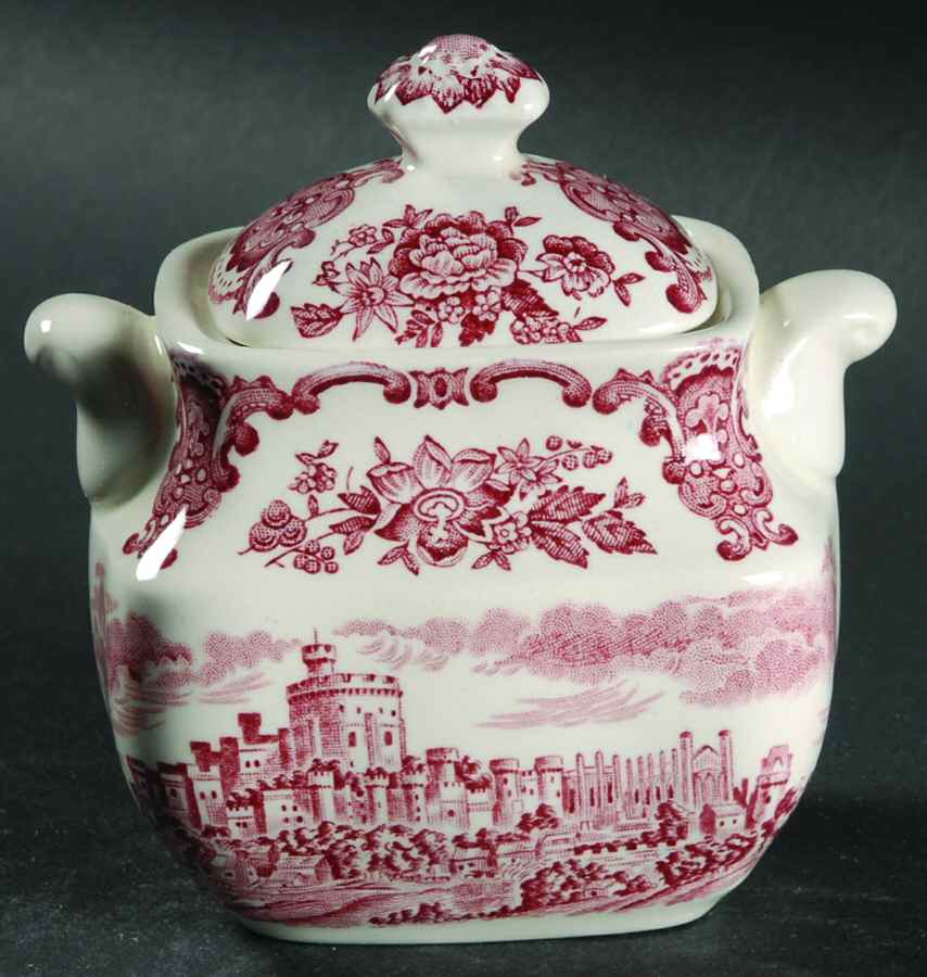 Royal Homes of Britain Pink Mini Sugar Bowl & Lid by Wedgwood-1