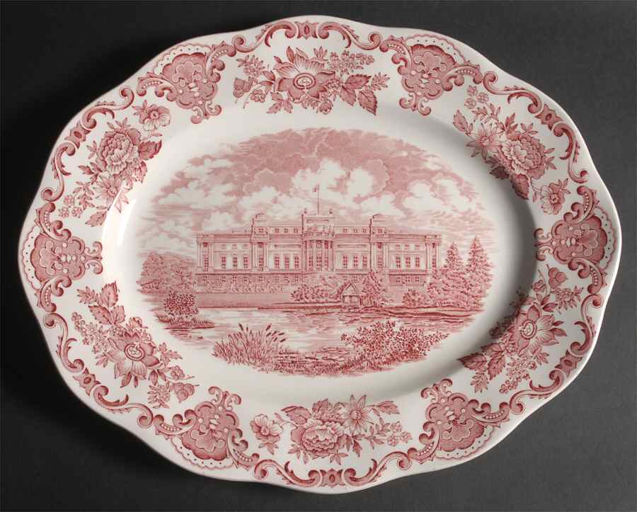 Royal Homes of Britain Pink 16" Oval Serving Platter by Wedgwood-1