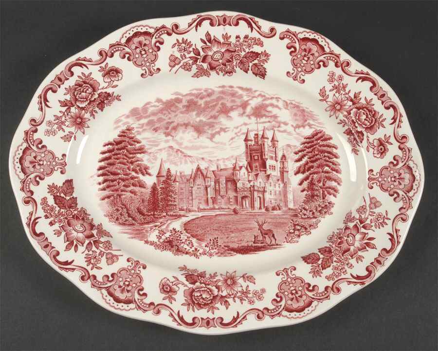 Royal Homes of Britain Pink 14" Oval Serving Platter by Wedgwood-1