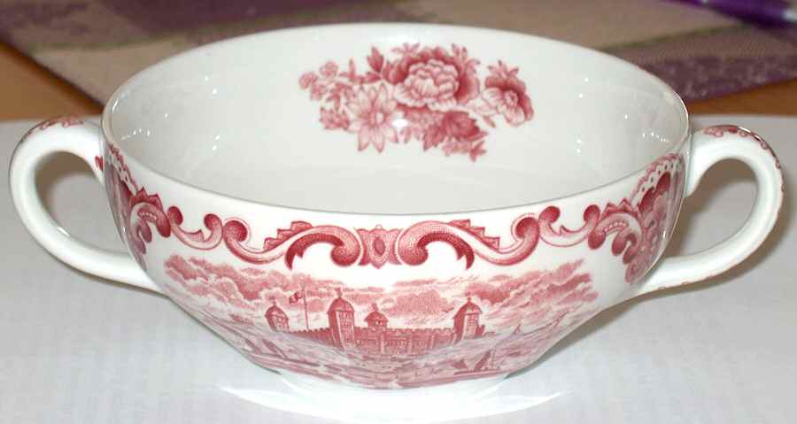 Royal Homes of Britain Pink Flat Cream Soup Bowl by Wedgwood-1