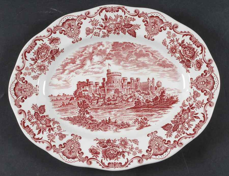Royal Homes of Britain Pink 12" Oval Serving Platter by Wedgwood-1